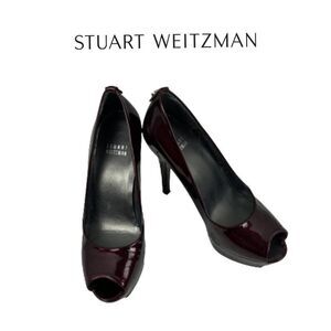 Stuart Weitzman Wine Color Open Toes Shoes. Sz 6